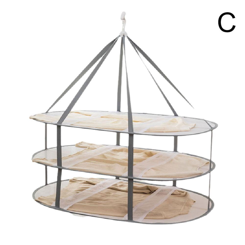 Hanging Sweater Dryer with Three Mesh Shelves, Folds to 11 in - Image 6