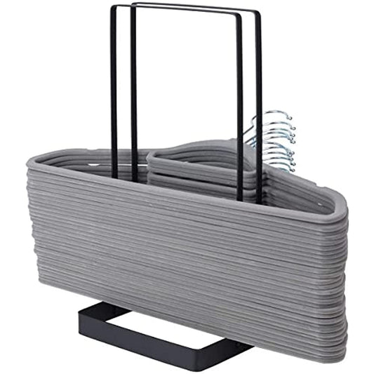 Hanger Stacker Rack in Black Steel, Holds 45 Velvet or 80 Wire Hangers