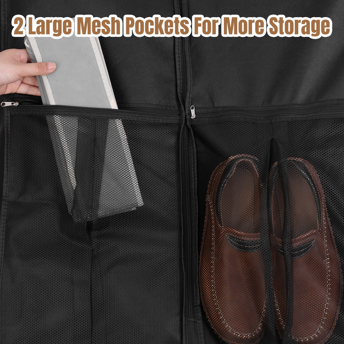 Gusseted Garment Bags, 2 Pack of 43 in Suit Covers with Window - Image 4