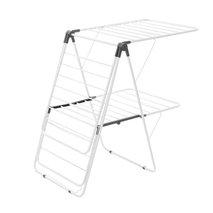 Folding Two-Tier Drying Rack with 31 Rods and Sock Clips - Image 3