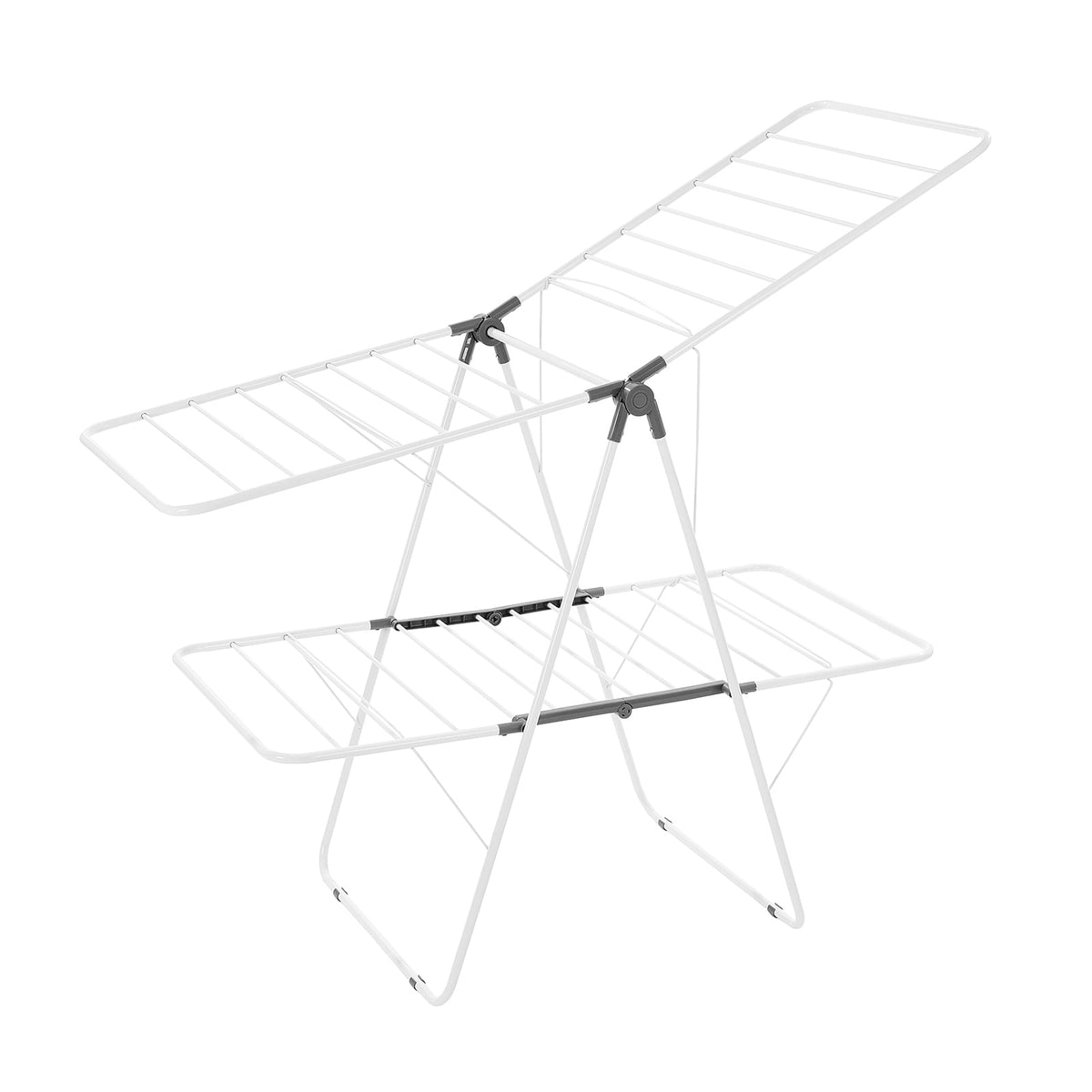 Folding Two-Tier Drying Rack with 31 Rods and Sock Clips