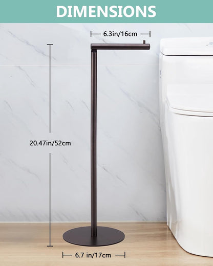 Free-Standing Toilet Roll Stand with Storage for 4 Spare Rolls, Bronze Finish - Image 5