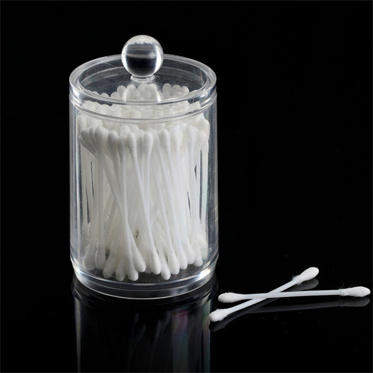 Clear Canister for Cotton Swabs and Pads, 2.7 x 3.7 in Vanity Jar - Image 6