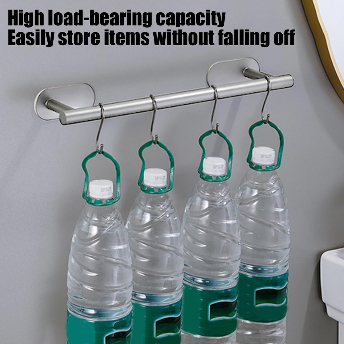 Adhesive Towel Bar, 15.75 in Stainless Steel Rail with No-Drill Mounting - Image 4
