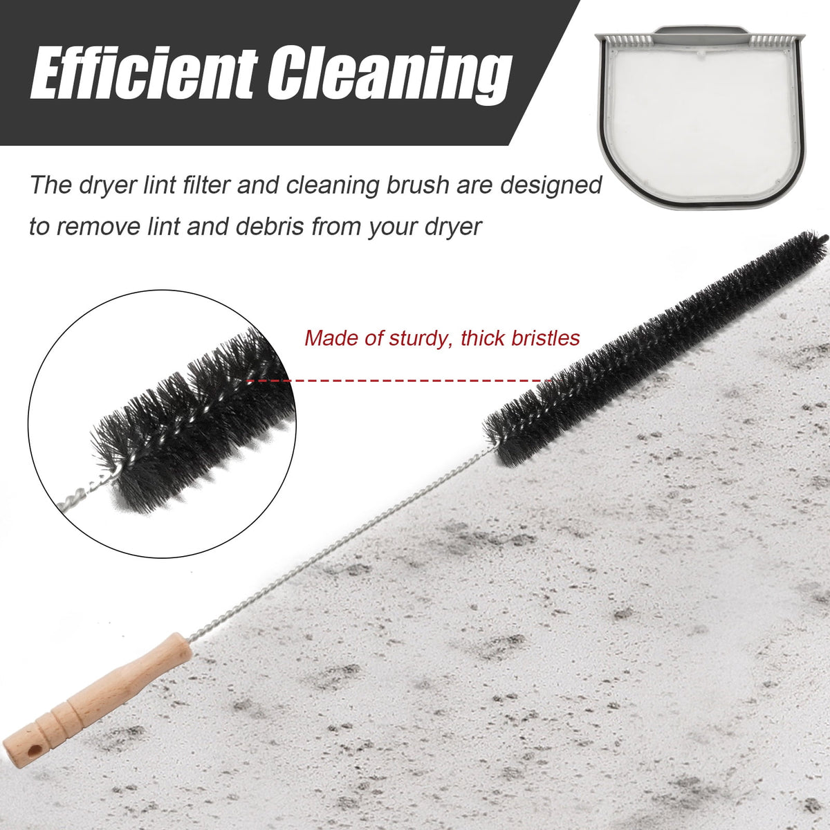 Dryer Lint Filter and Vent Cleaning Brush Kit for Washer-Dryer Combos - Image 5