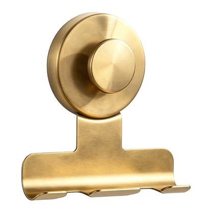 Suction Cup Razor Holder in Stainless Steel, Matte Gold Shower Hook
