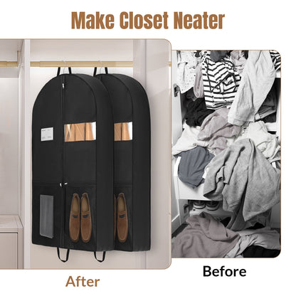 Gusseted Garment Bags, 2 Pack of 43 in Suit Covers with Window - Image 3