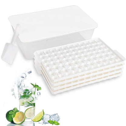 Mini Ice Cube Trays with Storage Bin and Scoop, 308 Cubes, White - Image 2