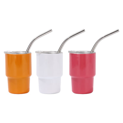 Insulated 3 oz Shot Tumbler with Lid and Straw, Stainless Steel