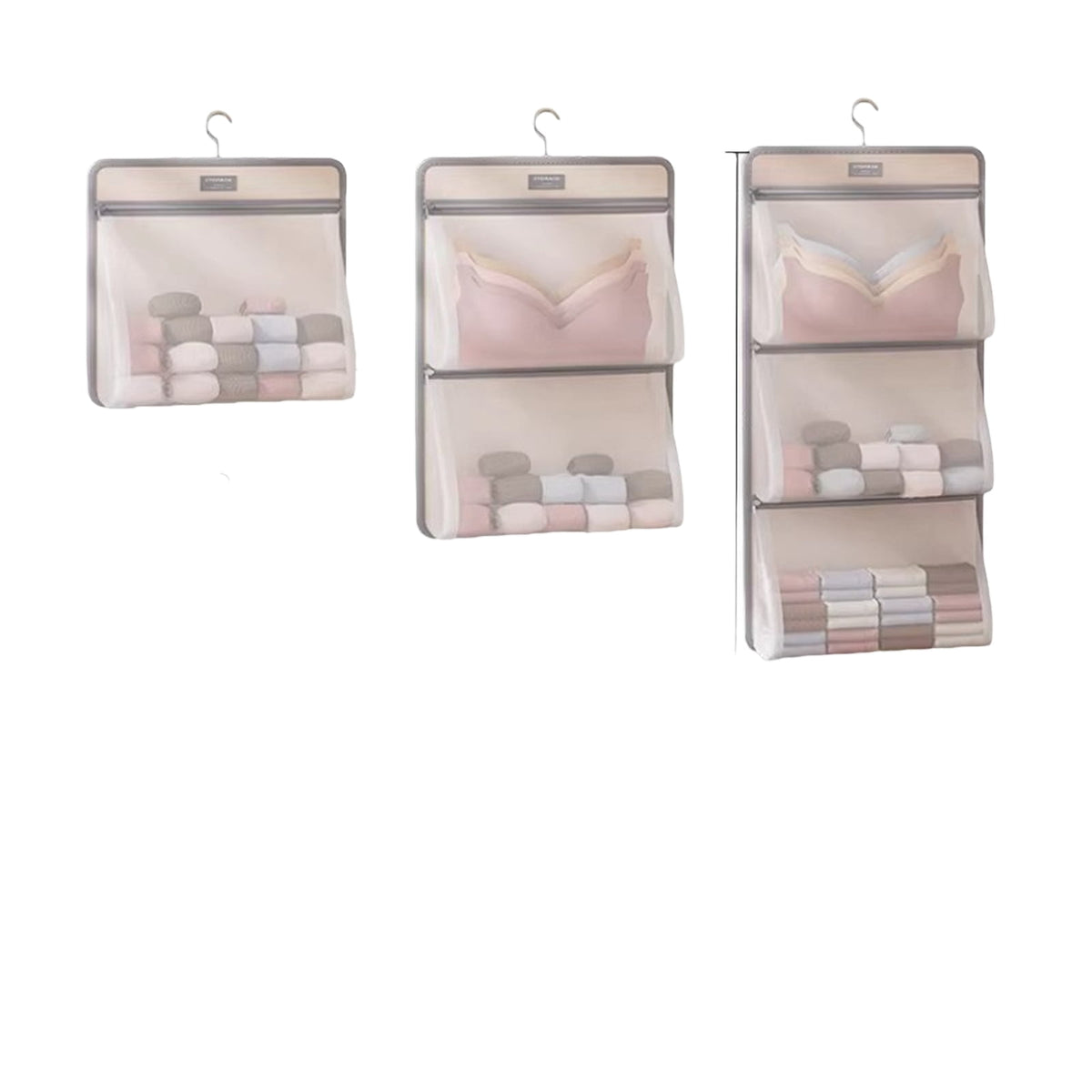 Hanging Mesh Organizer for Socks and Underwear, Multi-Pocket