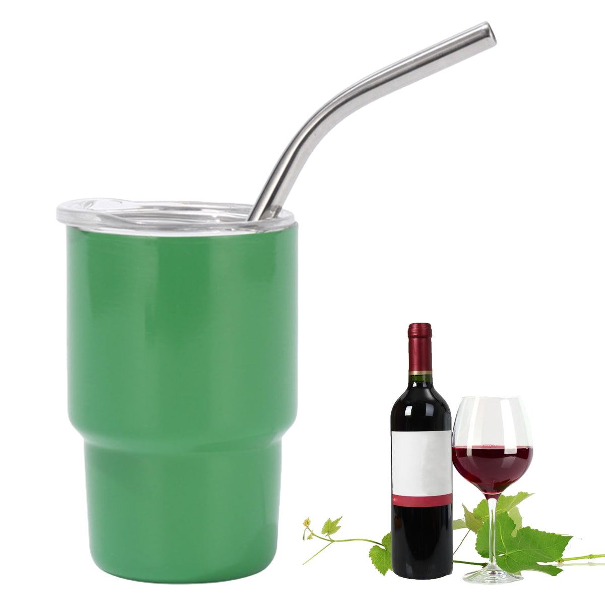 Insulated 3 oz Shot Tumbler with Lid and Straw, Stainless Steel - Image 5