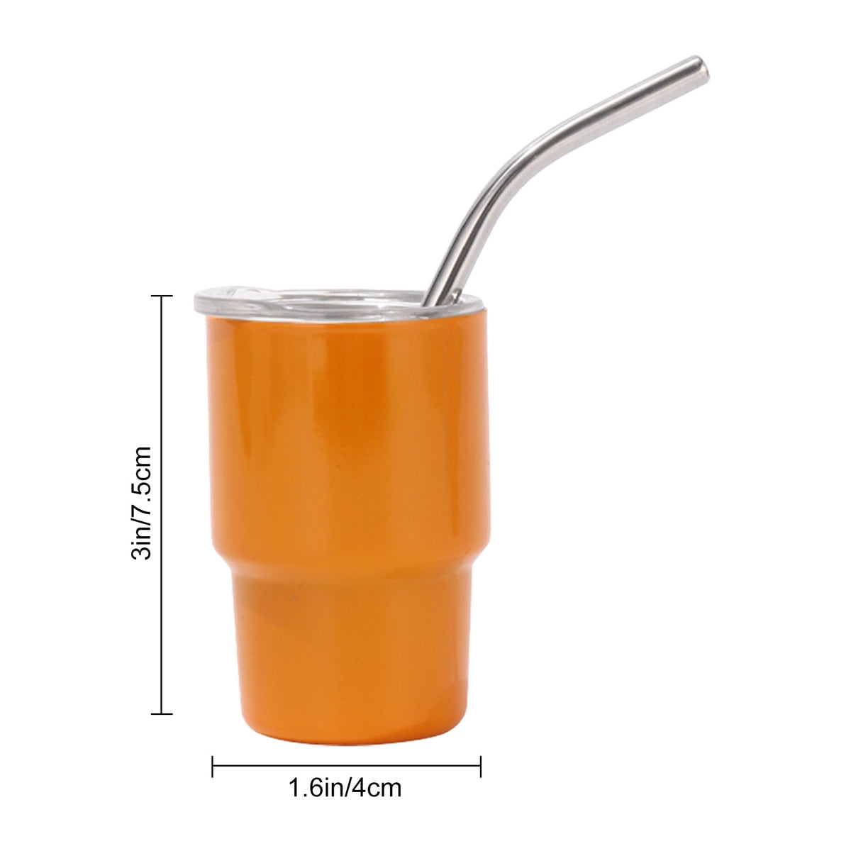 Insulated 3 oz Shot Tumbler with Lid and Straw, Stainless Steel - Image 6