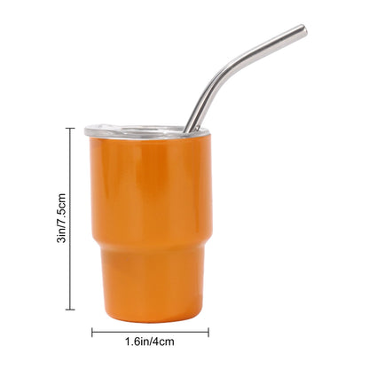 Insulated 3 oz Shot Tumbler with Lid and Straw, Stainless Steel - Image 6