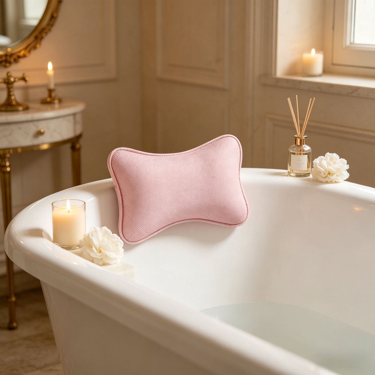 Foam Bath Pillow with Mesh Cover, 12 x 7.87 in Tub Headrest - Image 6