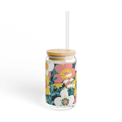 Tempered Glass Sipper Jar, 16 oz with Bamboo Lid and Reusable Straw - Image 3