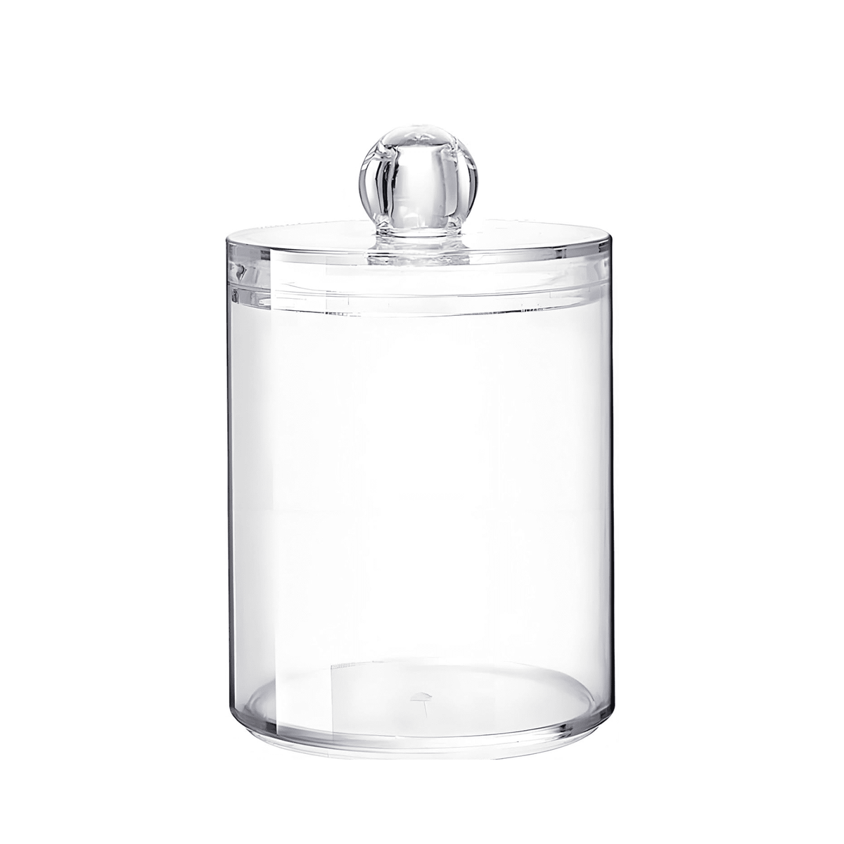 Clear Canister for Cotton Swabs and Pads, 2.7 x 3.7 in Vanity Jar