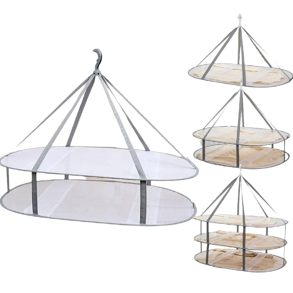 Hanging Sweater Dryer with Three Mesh Shelves, Folds to 11 in - Image 3