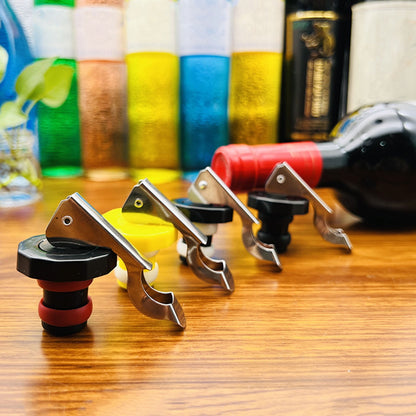 Push-Down Wine Bottle Stopper, 3.62 in Silicone Seal for Open Bottles - Image 4