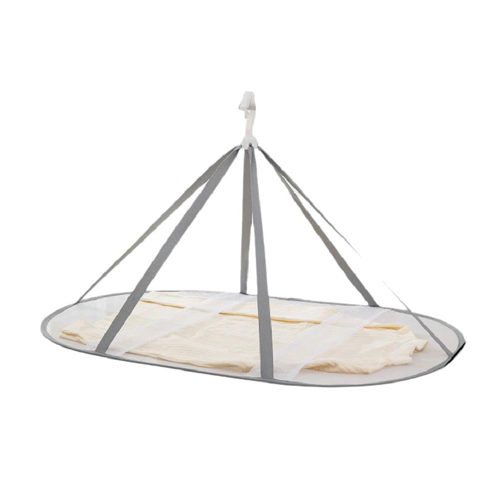 Hanging Sweater Dryer with Three Mesh Shelves, Folds to 11 in