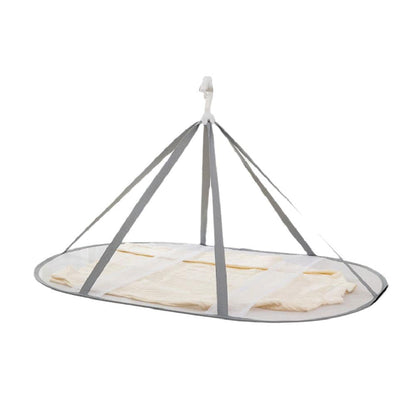 Hanging Sweater Dryer with Three Mesh Shelves, Folds to 11 in