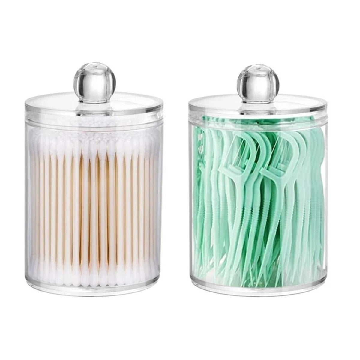 Clear Canister for Cotton Swabs and Pads, 2.7 x 3.7 in Vanity Jar - Image 3
