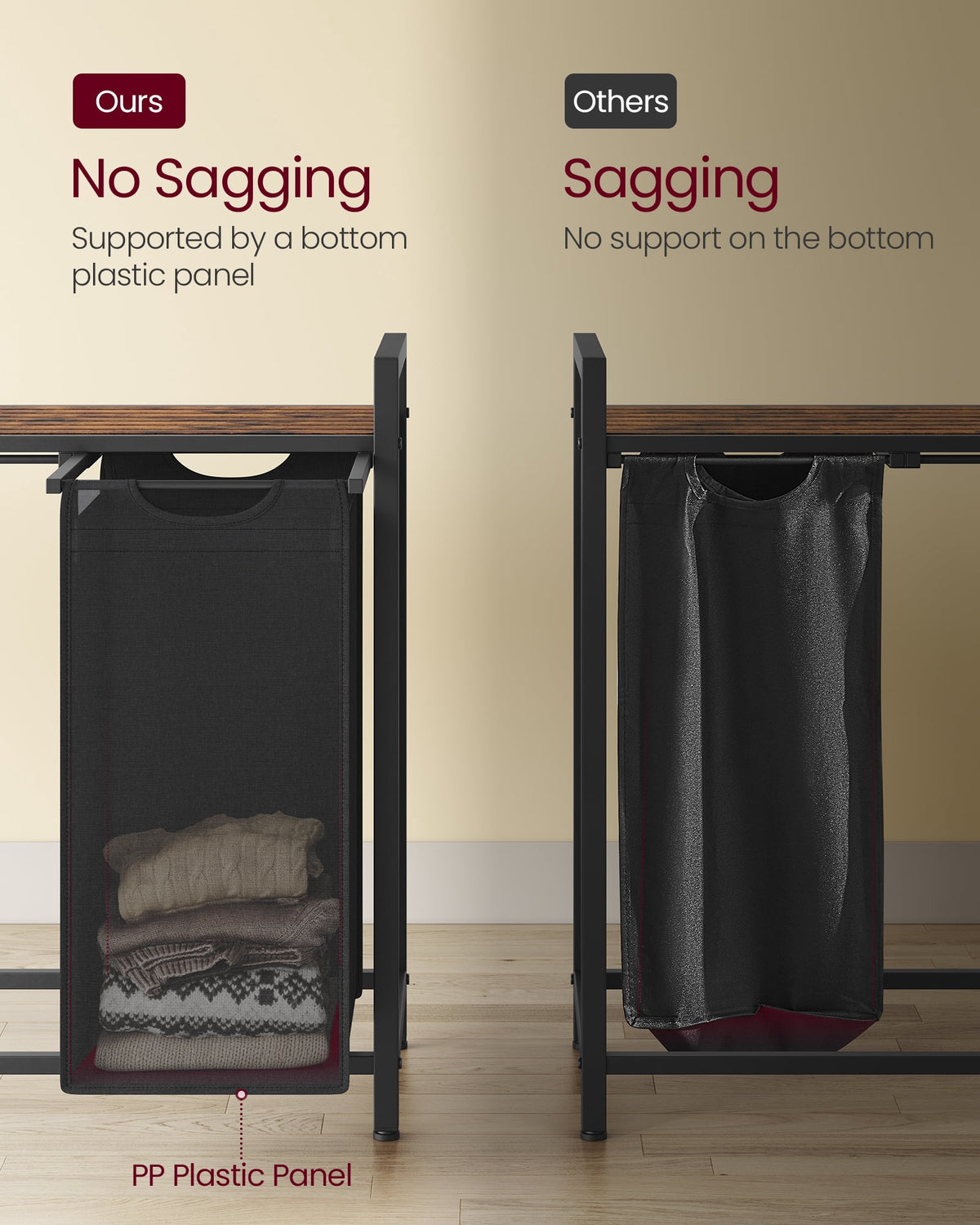 Four-Bag Laundry Sorter with Shelf, 10.6 Gallons per Compartment - Image 2