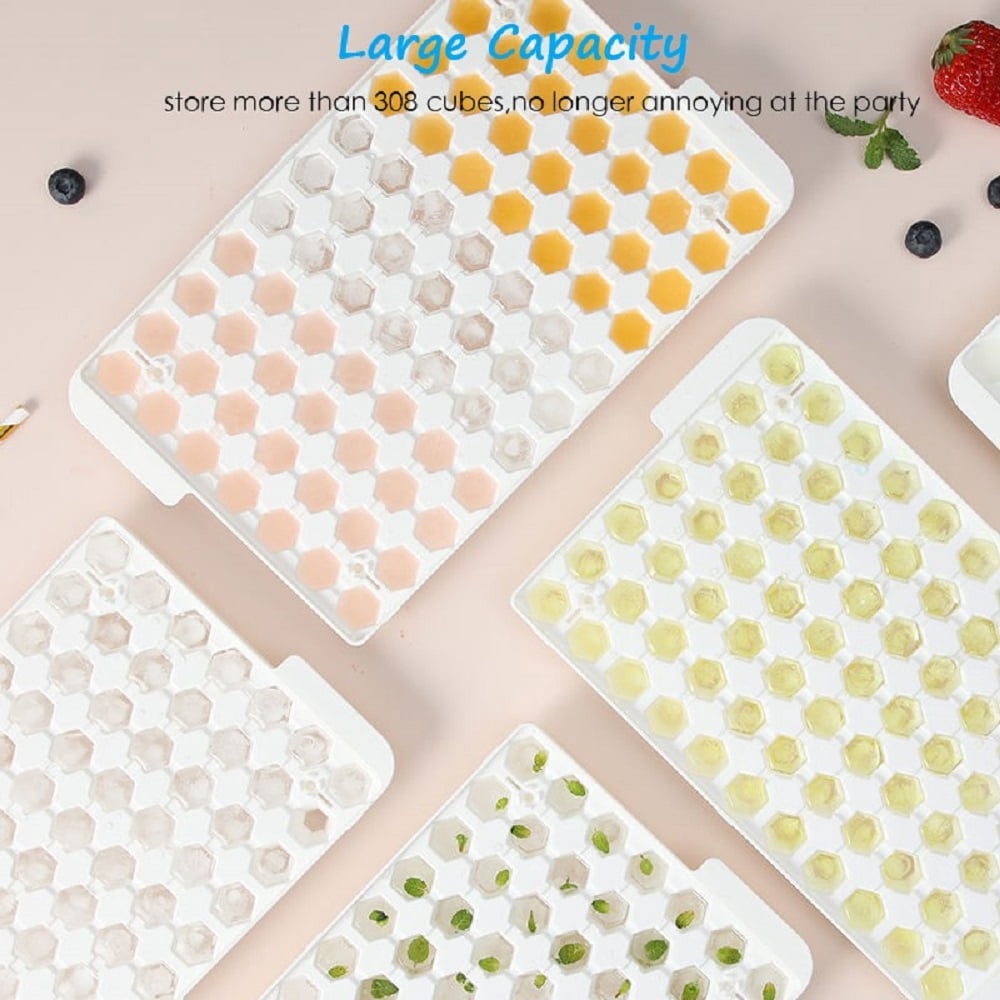 Mini Ice Cube Trays with Storage Bin and Scoop, 308 Cubes, White - Image 3