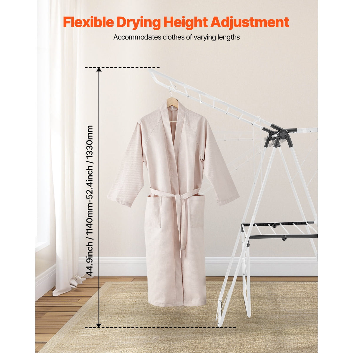 Folding Two-Tier Drying Rack with 31 Rods and Sock Clips - Image 4
