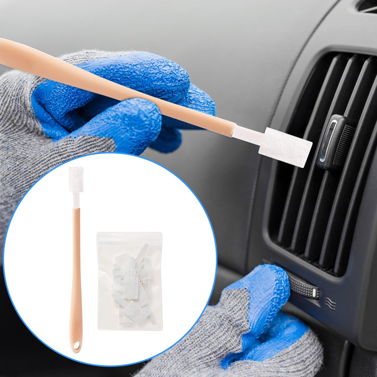 Disposable Crevice Cleaning Brushes, 30 Heads with Reusable Handle - Image 2