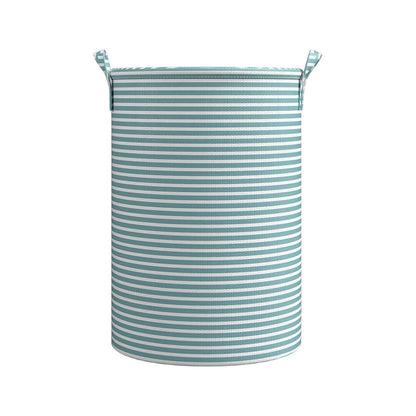 Round Folding Laundry Hamper, 27 L Breathable Basket with Handles