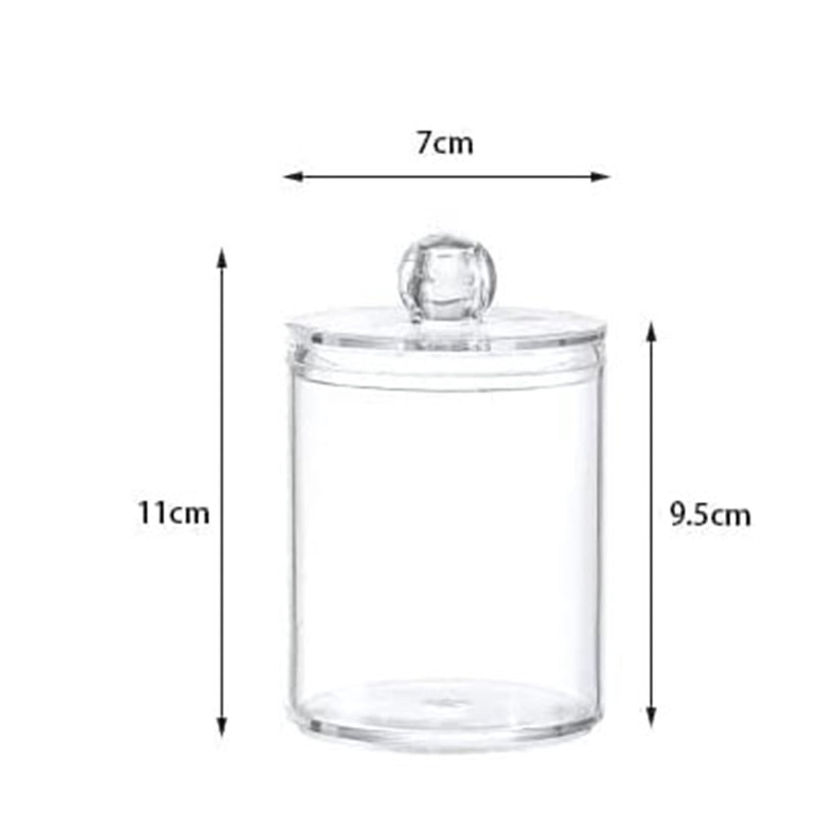 Clear Canister for Cotton Swabs and Pads, 2.7 x 3.7 in Vanity Jar - Image 2