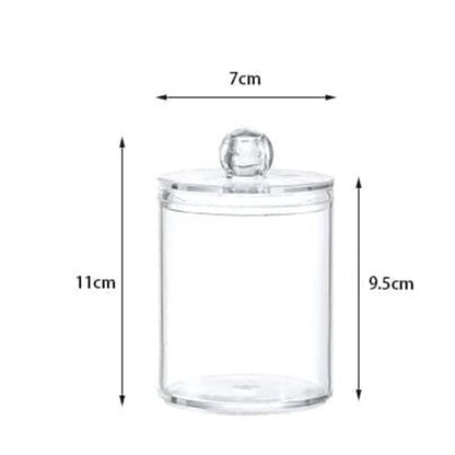 Clear Canister for Cotton Swabs and Pads, 2.7 x 3.7 in Vanity Jar - Image 2