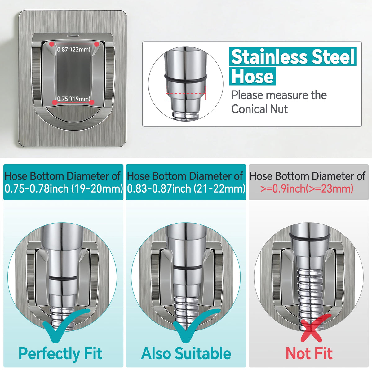 Adhesive Shower Head Holder, Adjustable No-Drill Wall Bracket - Image 4