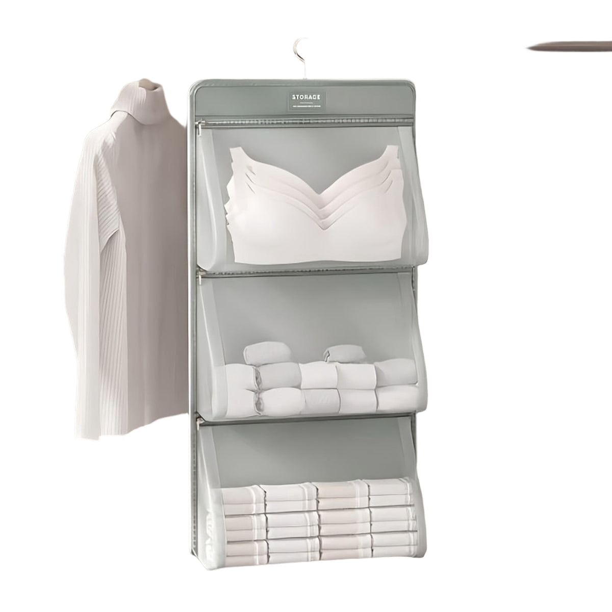Hanging Mesh Organizer for Socks and Underwear, Multi-Pocket - Image 4