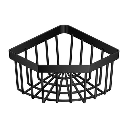 Adhesive Corner Sink Caddy for Sponges and Brushes, 7.3 in, Black