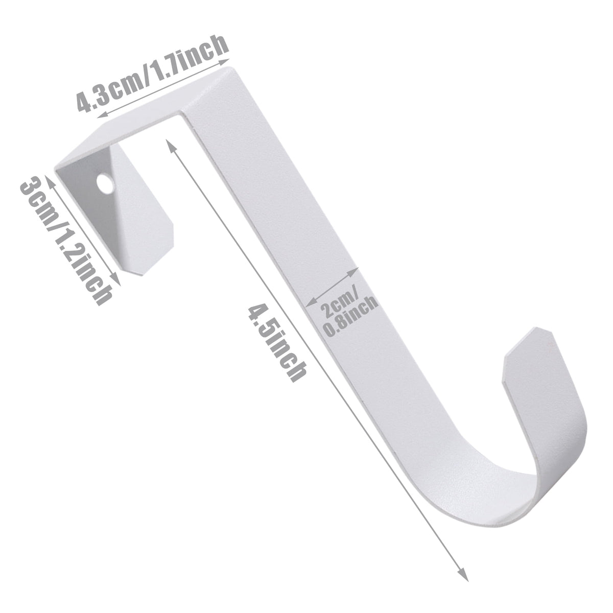 Over-the-Door Hooks, Set of 6 White Metal Hangers Rated to 7 lb - Image 6