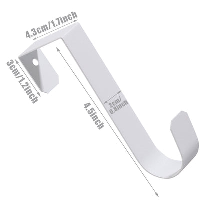 Over-the-Door Hooks, Set of 6 White Metal Hangers Rated to 7 lb - Image 6