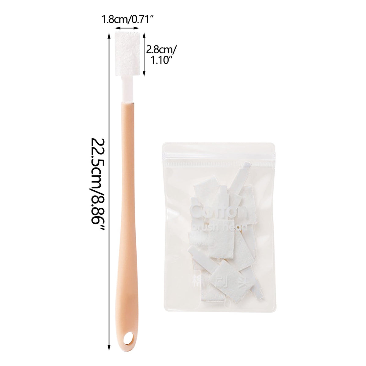 Disposable Crevice Cleaning Brushes, 30 Heads with Reusable Handle - Image 3