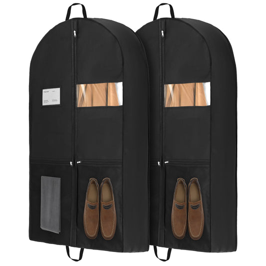 Gusseted Garment Bags, 2 Pack of 43 in Suit Covers with Window