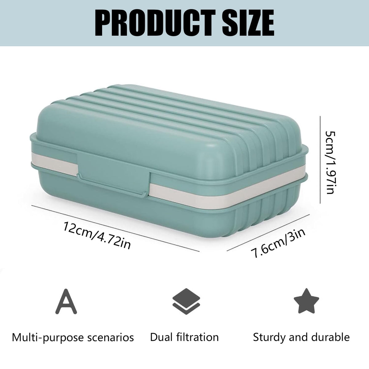 Travel Soap Case with Lid, 2 Pack of Bar Soap Boxes with Drain Tray - Image 4