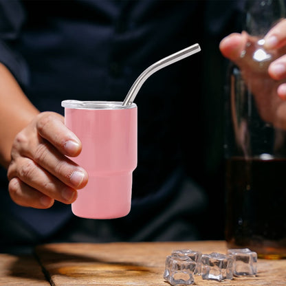 Insulated 3 oz Shot Tumbler with Lid and Straw, Stainless Steel - Image 3