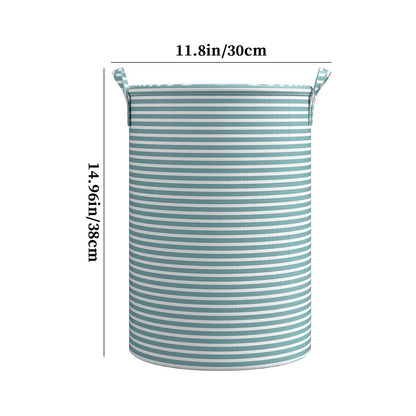 Round Folding Laundry Hamper, 27 L Breathable Basket with Handles - Image 3