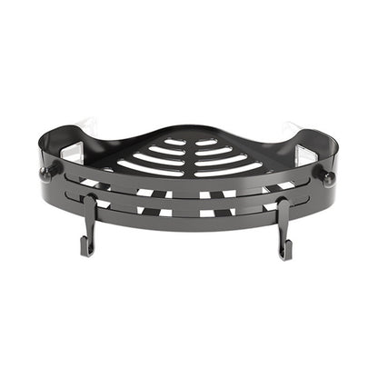 No-Drill Corner Shower Shelf with Two Hooks, 7.87 in Triangle Caddy